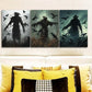 3pcs Featuring a Scarecrow Amidst Crows Metal Print Ready to Hang Art