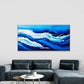 Blue Ocean Waves Wall Art Canvas Office Home Room Framed 120x60cm