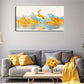Majestic Golden Deer Jumping Wall Art Canvas Office Home Room Framed 120x60cm