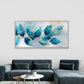 Turquoise & Golden Leaf Wall Art Canvas Office Home Room Framed 120x60cm