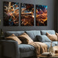 3pcs Abstract Modern Fashion Musical Instrument Art Trumpet Wall Art Set Canvas Framed 40x60cm - High Quality Print 100% Australian Made Wall Canvas Ready to Hang