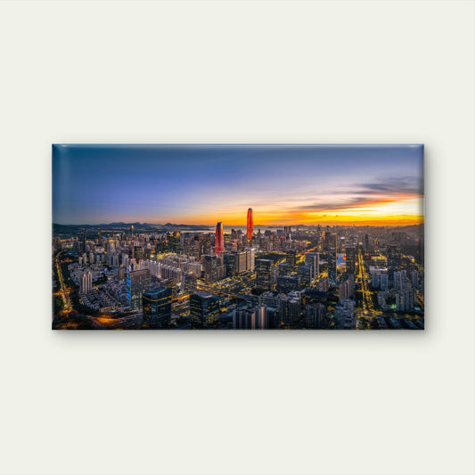 Shenzhen China Cityscape Sky Wall Art Canvas Office Home Room Framed 80x45cm