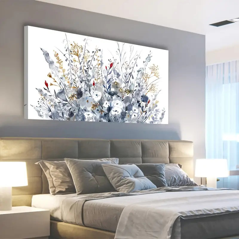 Flowers Vintage Botanical Flower Wall Art canvas office home room framed 120x60cm