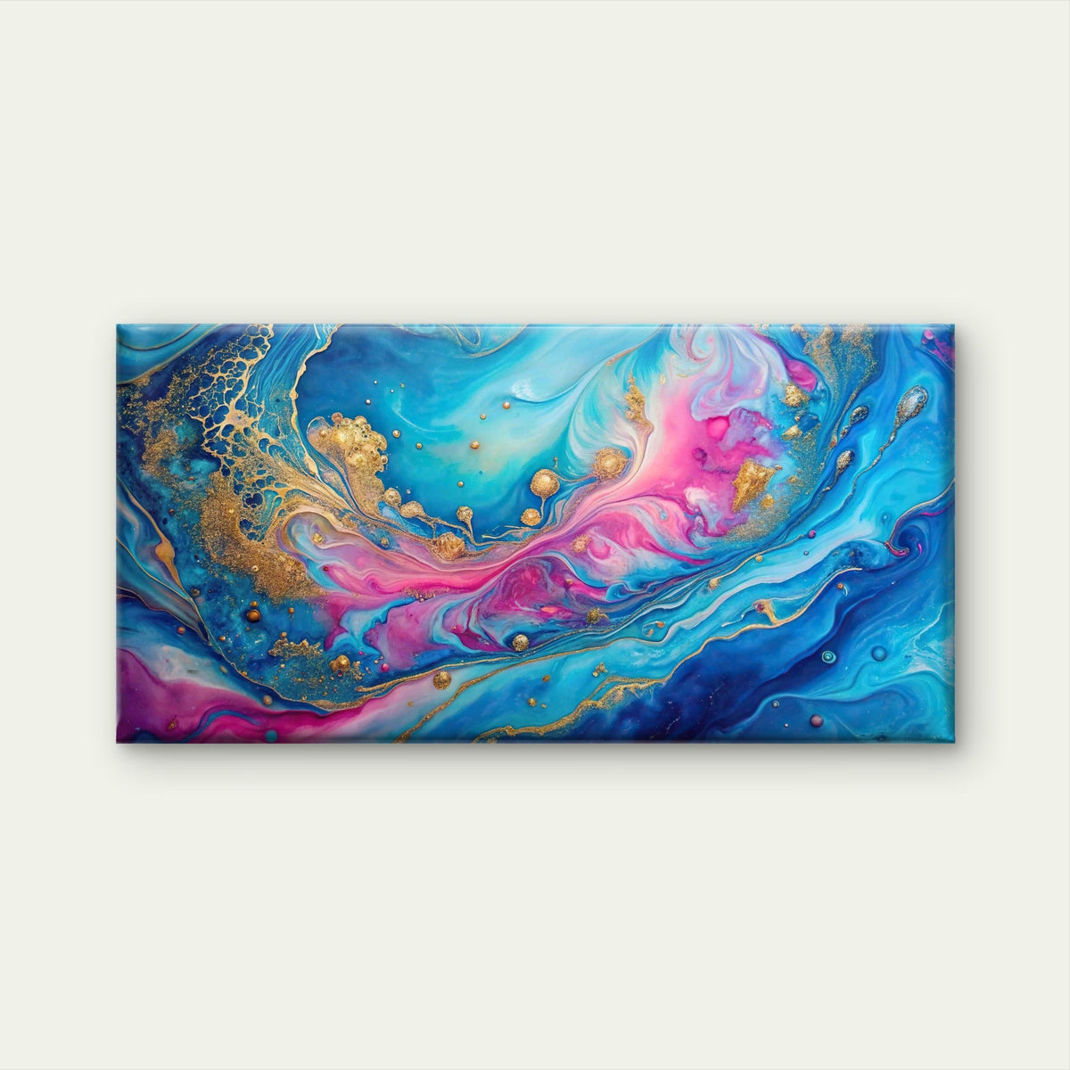 Pastel Galaxy Abstract Swirl Wall Art Canvas Office Home Room Framed 120x60cm