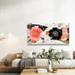 Gold Lines and Multicolor Floral Wall Art Canvas Office Home Room Framed 120x60cm