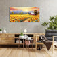 Sunflower Farmhouse Nature Mountain Sun Wall Art canvas office home room framed 120x60cm