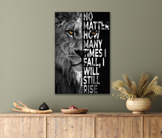 Motivation Poster Lion Black And White Print 100% Australian Made 40x60cm Stretched Canvas Ready to Hang