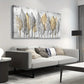 Abstract Golden Silvery Leaf Vintage Wall Art canvas office home room framed 120x60cm