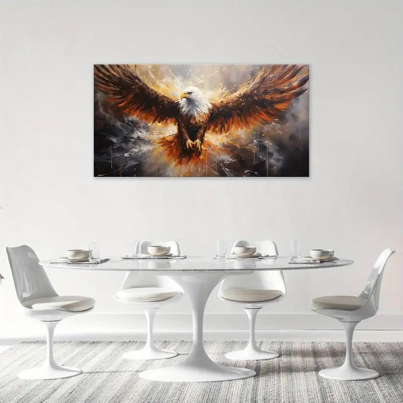 Bald Eagle Animal Flying Bird Wildlife Wall Art canvas office home room framed 120x60cm