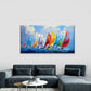 Sailboats Racing on The Ocean Wall Art Canvas Office Home Room Framed 80x45cm