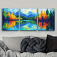 3pcs Reflections of Trees & Lakes Metal Print Ready to Hang Art
