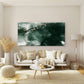 Deep Green Gilded Flow Wall Art Canvas Office Home Room Framed 120x60cm
