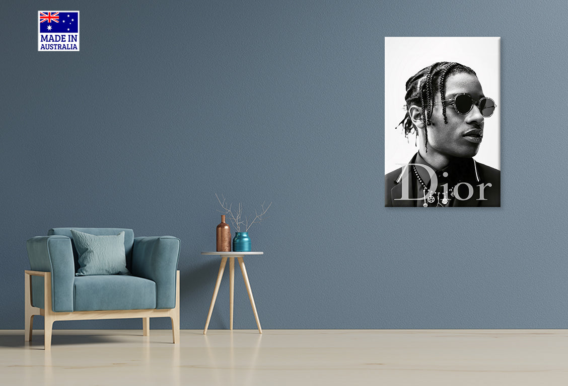 Man With Dreadlocks and Sunglasses Print 100% Australian Made 40x60cm Stretched Canvas Ready to Hang