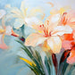 Painted Orange White Lily Wall Art Canvas Office Home Room Framed 120x60cm