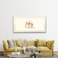 Writing Calico Cat Pastel Cream Wall Art Canvas Office Home Room Framed 80x45cm