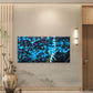 Blue Paint Splash Background Wall Art Canvas Office Home Room Framed 80x45cm