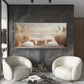 Serenity Scene with Wicker Wall Art Canvas Office Home Room Framed 80x45cm