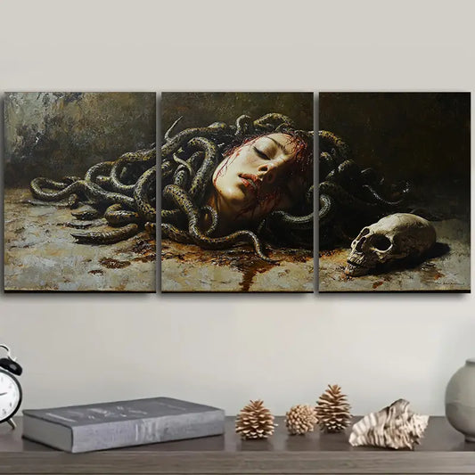 3pcs Medusa's Head Metal Print Ready to Hang Art