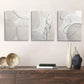 3pcs Black, White, Beige & Brown Geometric Design Metal Print Ready to Hang Art