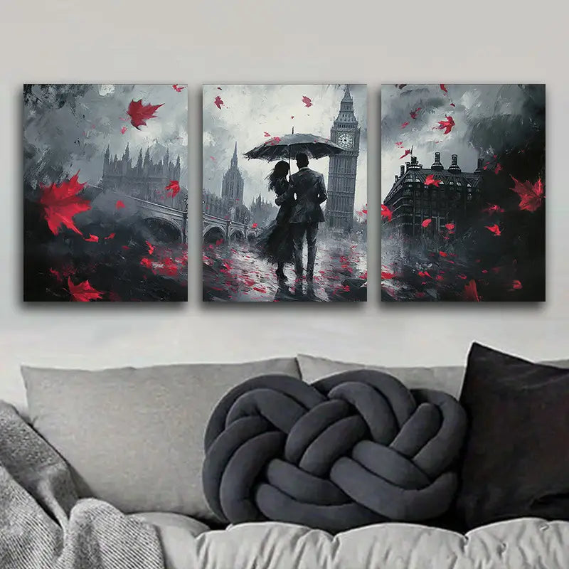 3pcs Romantic London Big Ben Metal Print Ready to Hang Art