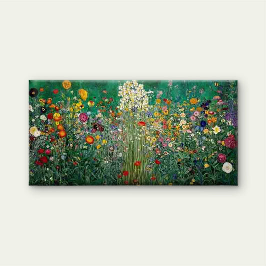 Garden Path with Butterflies Wall Art Canvas Office Home Room Framed 120x60cm