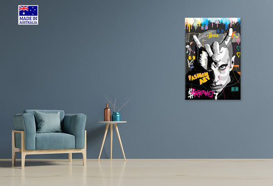 Fashion Pop Art Singer Street Painting Print 100% Australian Made 40x60cm Stretched Canvas Ready to Hang