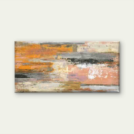Abstract Design Warm Tones Wall Art Canvas Office Home Room Framed 80x45cm