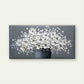 White Flowers in a Dark Vase Wall Art Canvas Office Home Room Framed 120x60cm