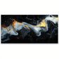 Abstract Cosmic Black Golden White Swirl Wall Art canvas office home room framed 120x60cm