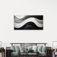 Modern Black White Abstract Wave Wall Art Canvas Office Home Framed 120x60cm