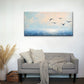 Ocean Seagulls Blue Sky Wall Art Canvas Office Home Room Framed 80x45cm