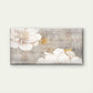 Abstract Floral Grey Gold Wall Art Canvas Office Home Room Framed 120x60cm