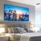 Sunset Lake Flying Birds Grasses Wall Art canvas office home room framed 120x60cm