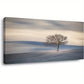 Tree Hill Sky White Clouds Wall Art canvas office home room framed 120x60cm
