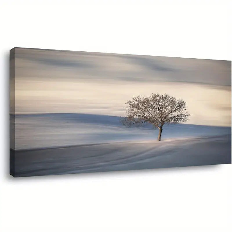 Tree Hill Sky White Clouds Wall Art canvas office home room framed 120x60cm