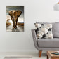 Majestic Elephant Strolling Down Road Print 100% Australian Made 40x60cm Stretched Canvas Ready to Hang