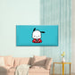 Kawaii Cute Kimono Dog Teal Wall Art Canvas Office Home Room Framed 80x45cm