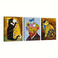 3pcs  Vintage Animal Print, Funny Cat Hugging, Abstract Metal Print Ready to Hang Art