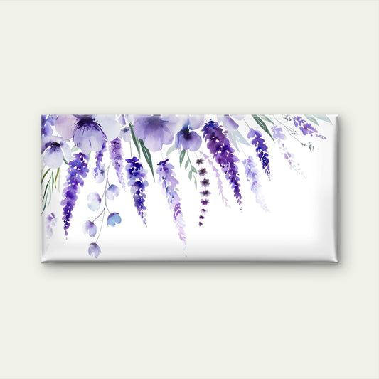 Lavender Watercolor Floral Art Wall Art Canvas Office Home Room Framed 80x45cm