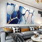 Abstract Blue Golden Marble Texture Wall Art wall canvas office home room framed 120x60cm