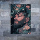 Man with Floral Painting  Wall Art Wall Art Print 100% Australian Made 40x60cm Stretched Canvas Ready to Hang