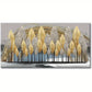 Abstract Leaf Golden Leaves Silver Wall Art canvas office home room framed 120x60cm