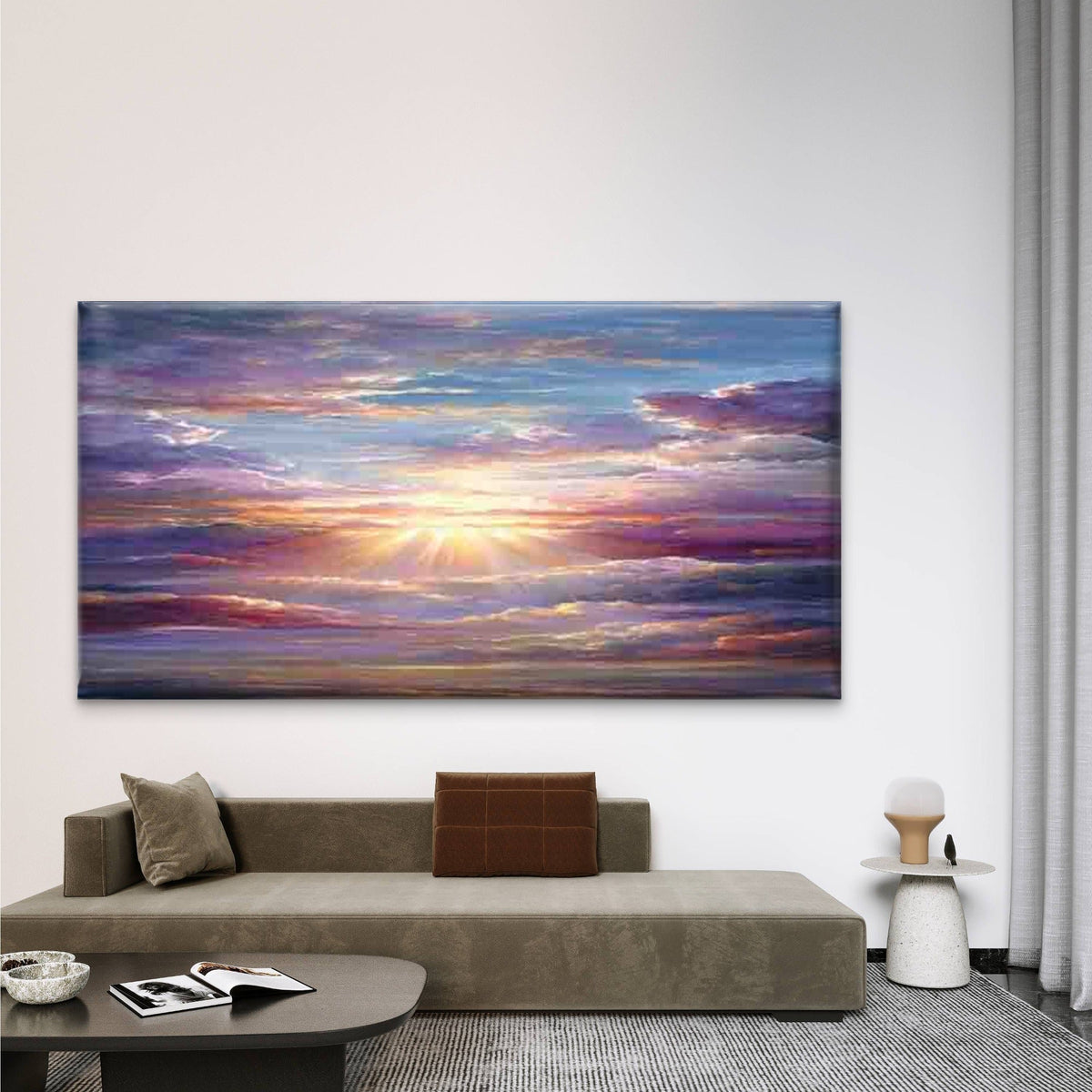 Sunshine Breaking Through Cloud Wall Art Canvas Office Home Room Framed 80x45cm