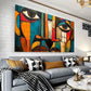 Modern Geometric Abstract Cubism Face Wall Art wall canvas office home room framed 120x60cm