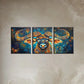 3pcs Vibrant, Colorful, Abstract Cow Design Metal Print Ready to Hang Art