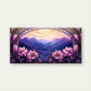 Purple Mountain Pink Floral Wall Art Canvas Office Home Room Framed 120x60cm