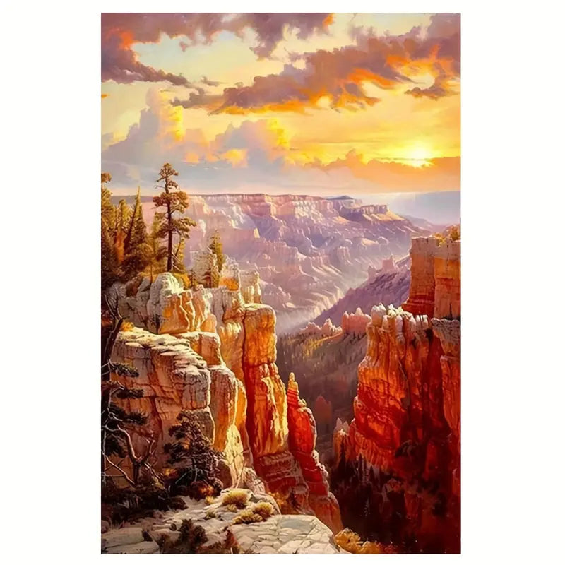 Grand Canyon Sunset View Frameless Canvas Wall Art Print 100% Australian Made 40x60cm Stretched Canvas Ready to Hang