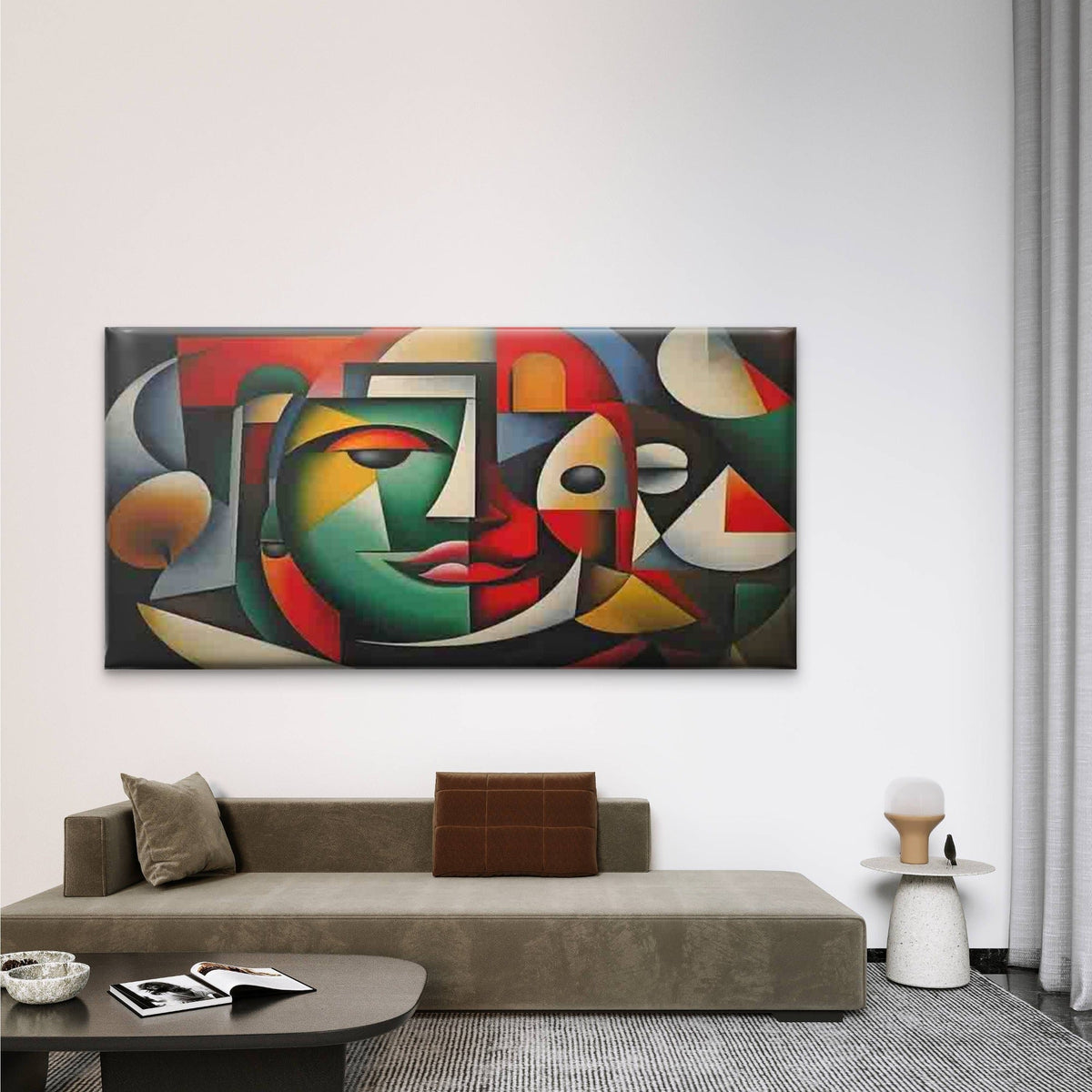 Abstract Geometric Colorful Wall Art Canvas Office Home Room Framed 120x60cm