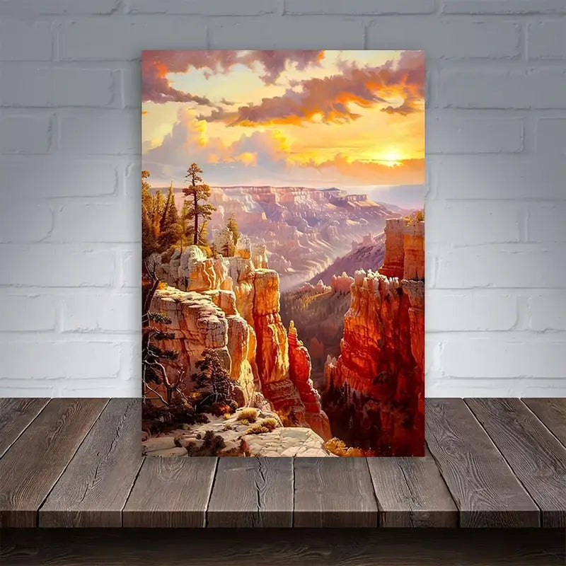 Grand Canyon Sunset View Frameless Canvas Wall Art Print 100% Australian Made 40x60cm Stretched Canvas Ready to Hang