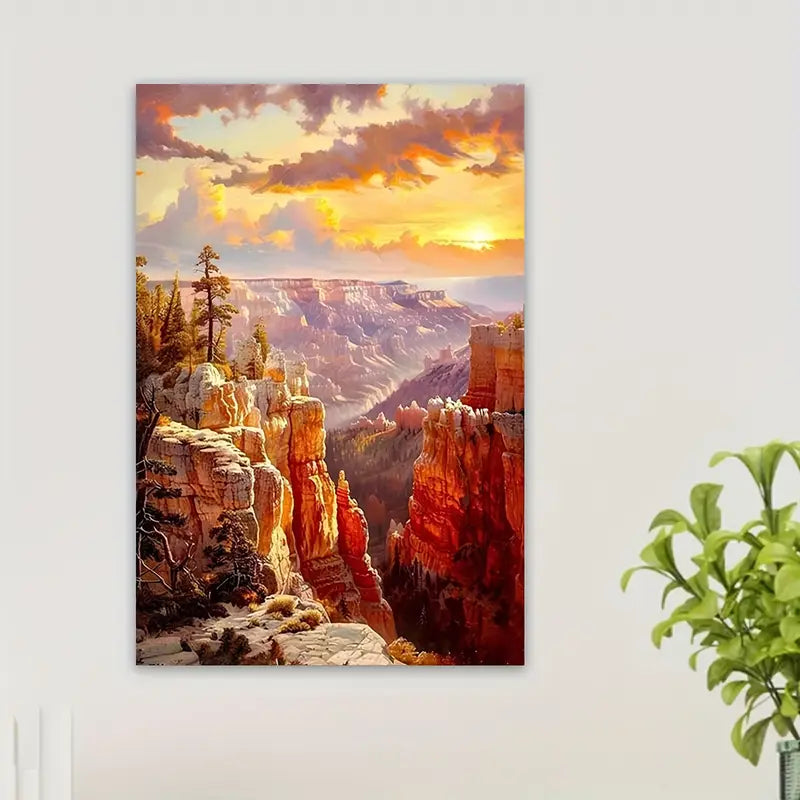 Grand Canyon Sunset View Frameless Canvas Wall Art Print 100% Australian Made 40x60cm Stretched Canvas Ready to Hang